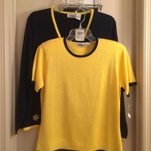 Womens Sweater Set Lucia Sz M Blue Yellow …